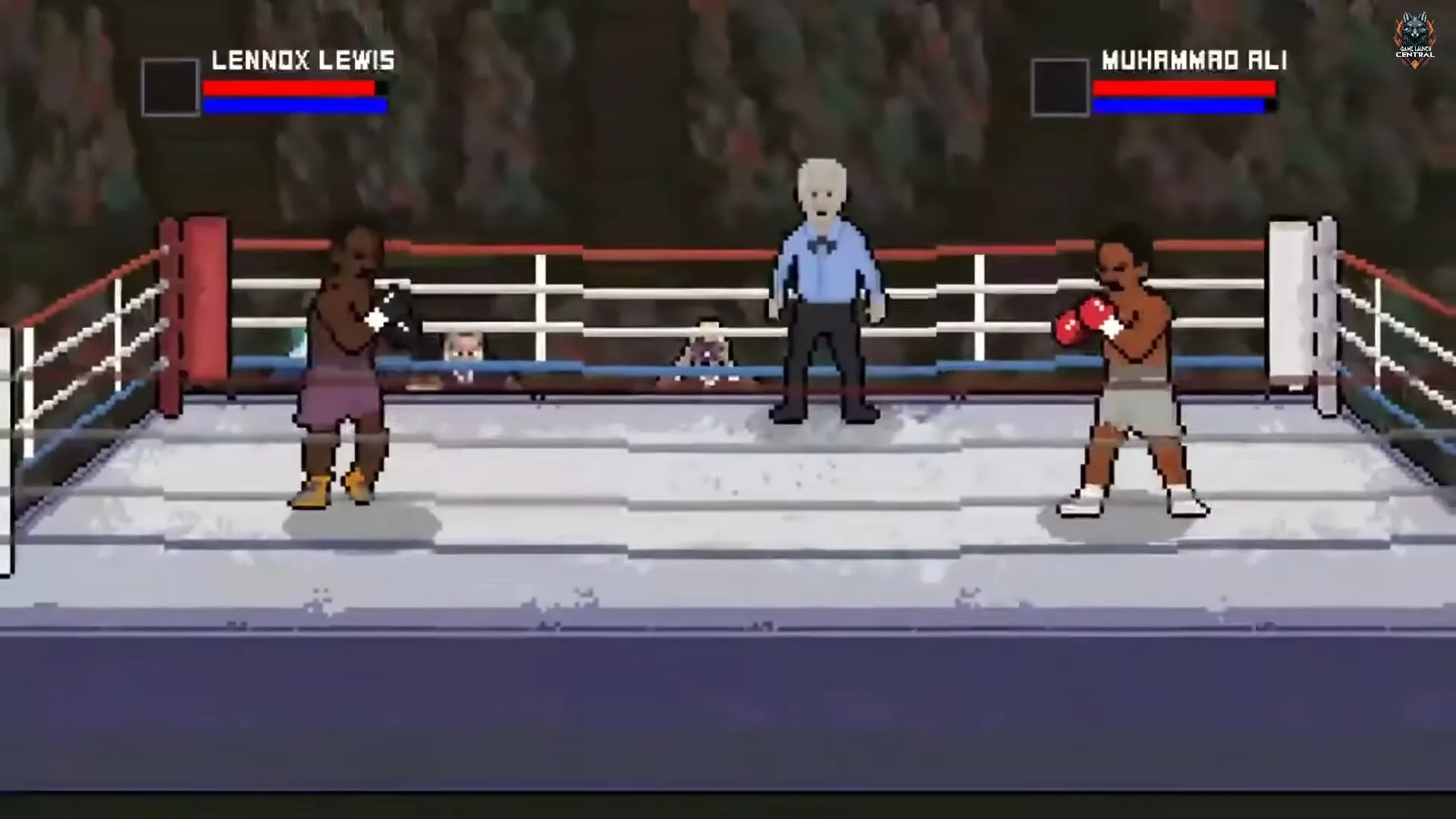 Bruisers 2D Boxing ring fight with the referee between two boxers