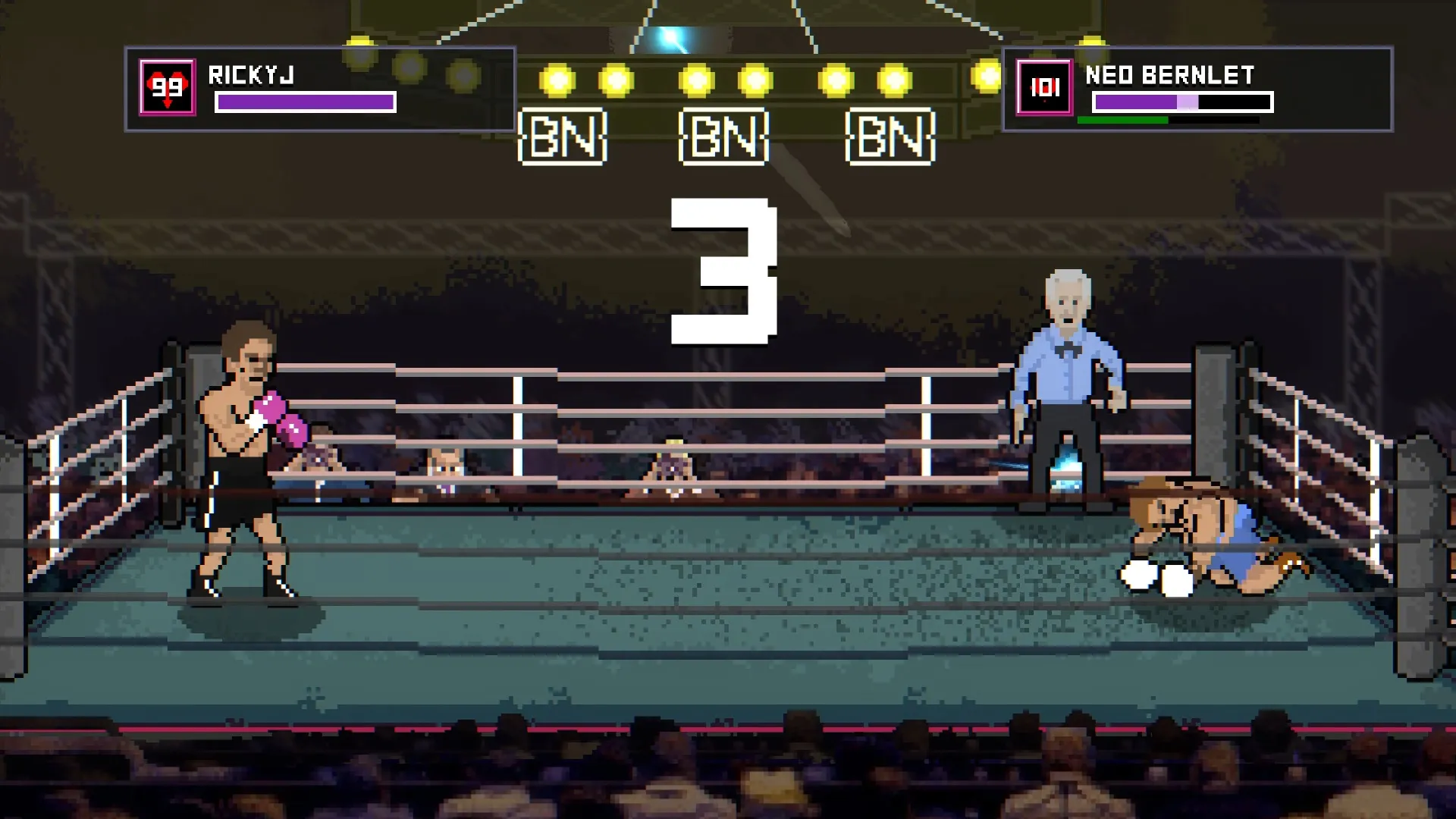 Bruisers 2D Boxing opponent down in the ring