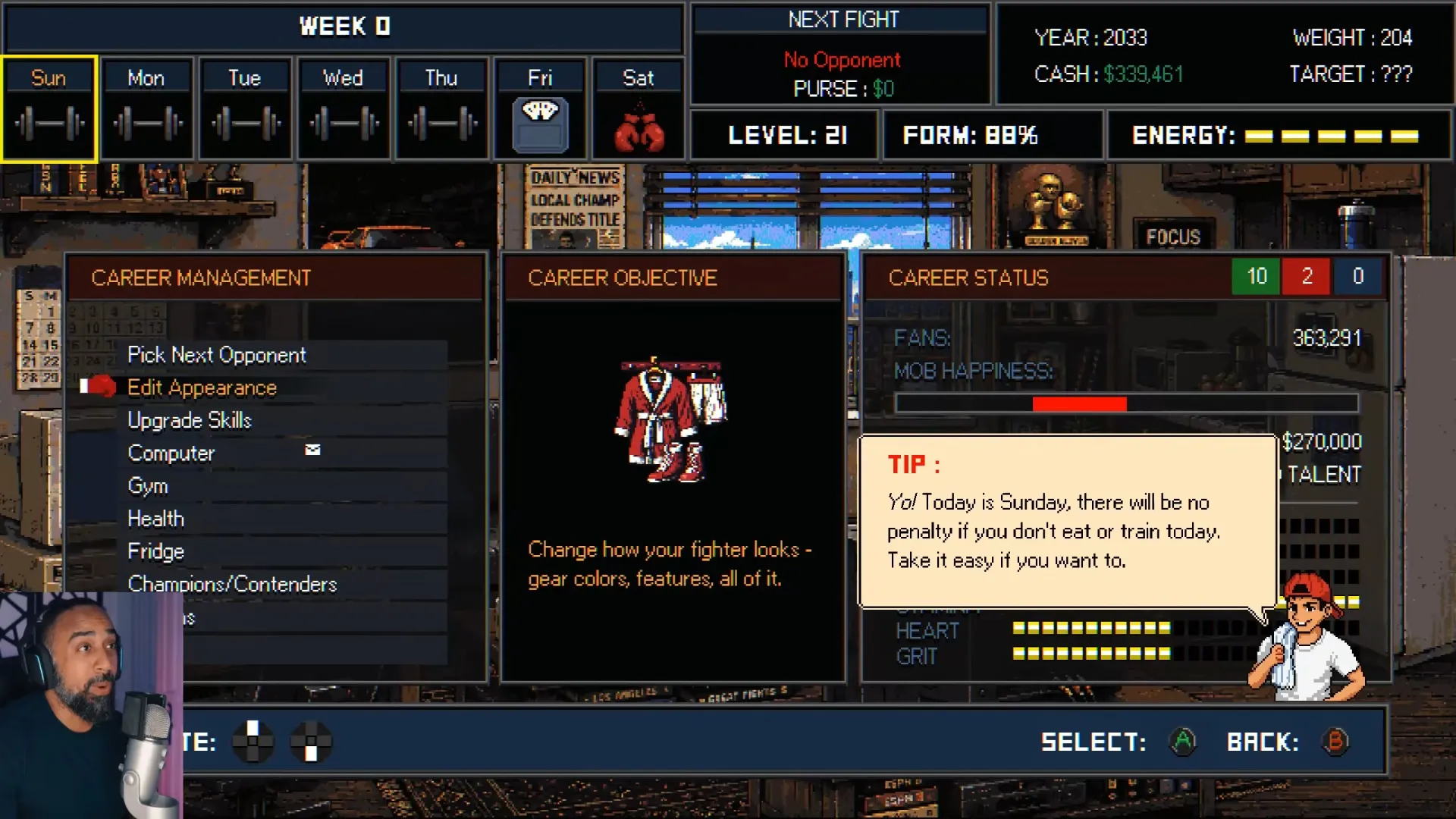 Bruisers 2D Boxing post-fight skill-point reward
