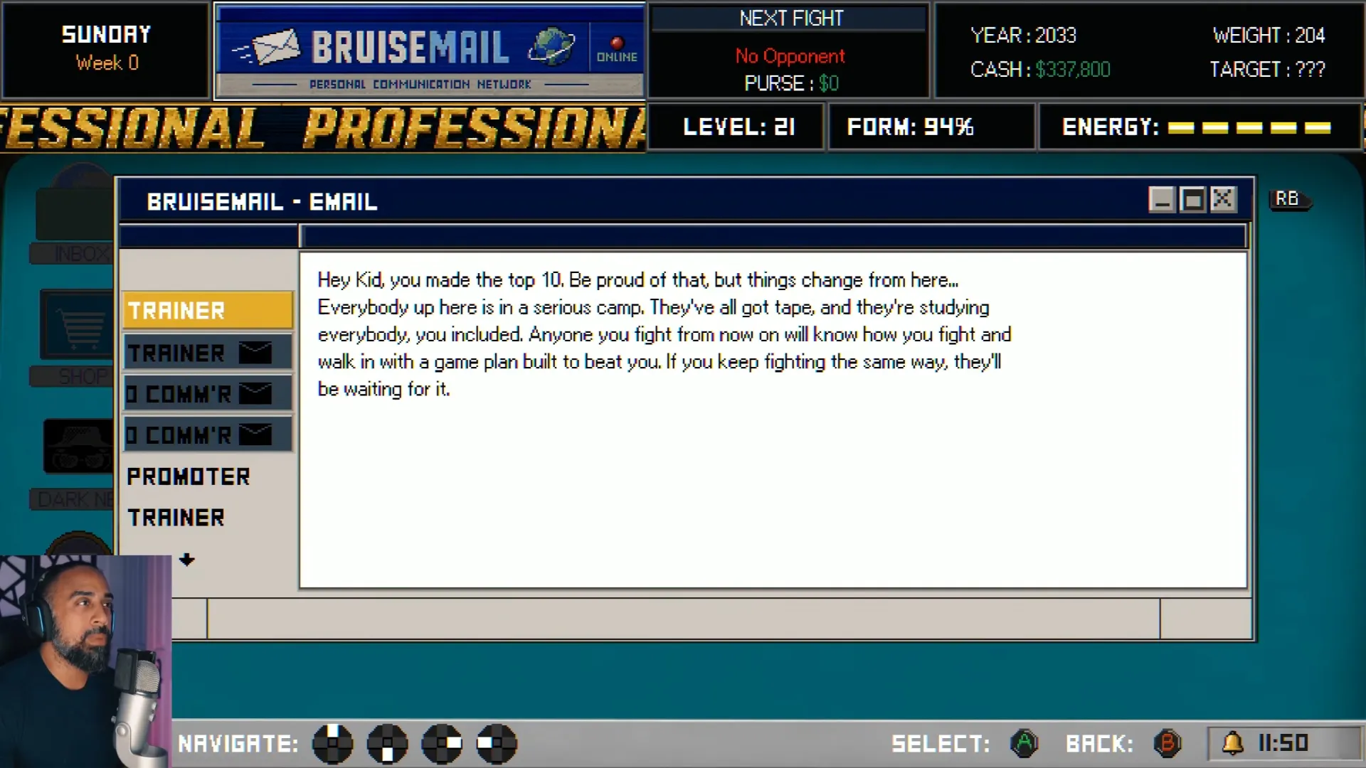Bruisers 2D Boxing top-ten career message about opponent game plans