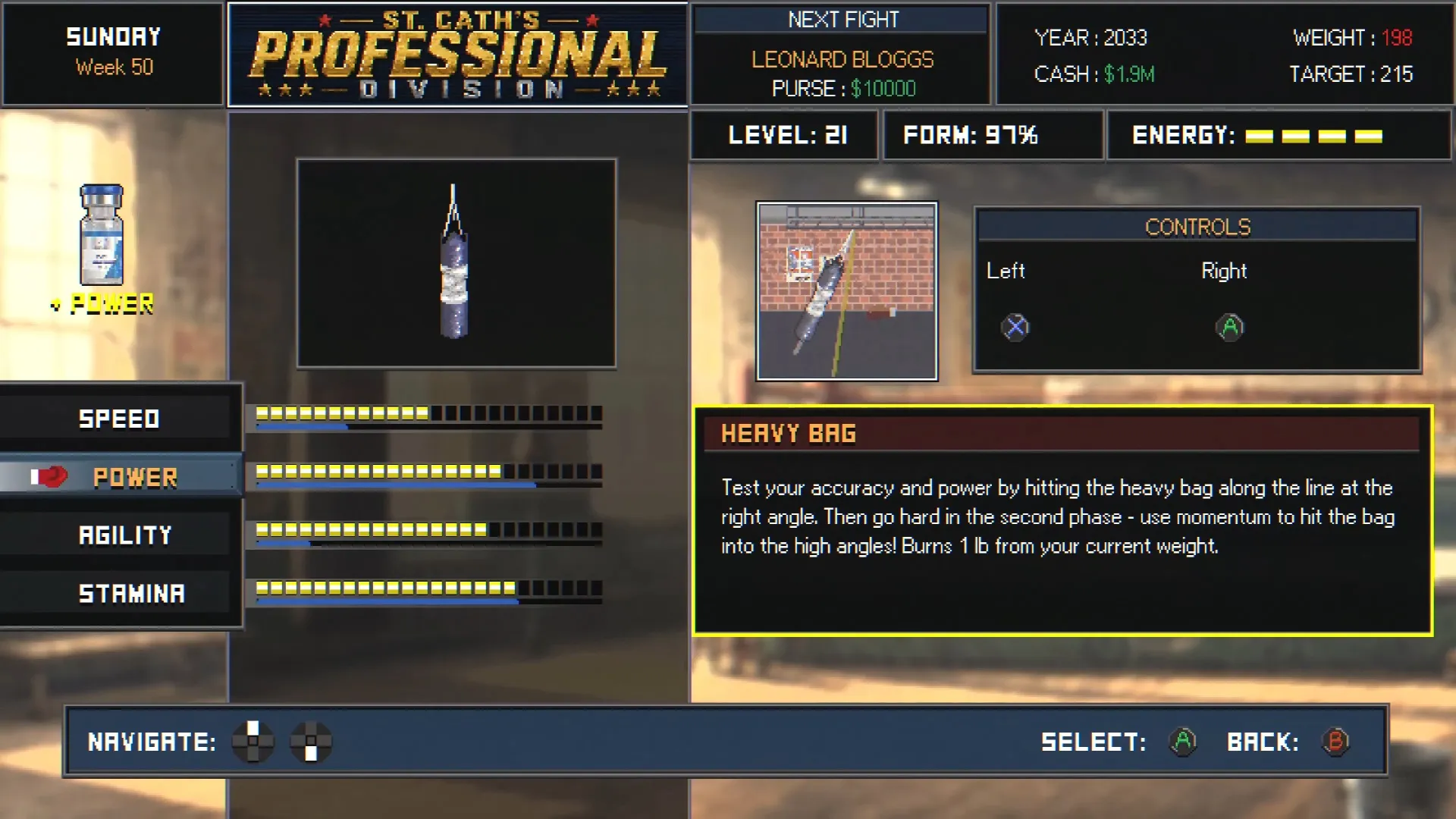 Bruisers 2D Boxing Training: Workouts and Stat Goals